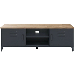 ТВ-тумба из металла и столешницей из массива дуба Metal Wood TV-Stand варинант исполнения - 1 | Loft Concept в Липецке