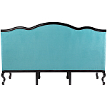 Трехместный диван из натурального бука бирюзовый с изображением птиц и цветов Turquoise Chinoiserie Garden Sofa варинант исполнения - 3 | Loft Concept в Липецке