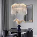 Подвесная кольцевая люстра с металлическими цепочками Fringe Chain Horizontal Ring Light варинант исполнения - 3 | Loft Concept в Липецке