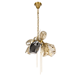 Люстра подвесная со стеклянными плафонами из дымчатого и золотистого с тремя вертикальными подвесками Gilded Mirage  варинант исполнения - 5 | Loft Concept в Липецке