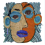 Арт-Объект плетеный из нитей Абстрактный портрет Joana Schneider  варинант исполнения - 2 | Loft Concept в Липецке