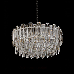 Круглая люстра с хрустальными подвесками на серебряном каркасе Gorgeous Crystal Light варинант исполнения - 6 | Loft Concept в Липецке