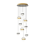 Люстра каскадная с 9-ю подвесами бронза и никель Peggy Futura lamp варинант исполнения - 2 | Loft Concept в Липецке