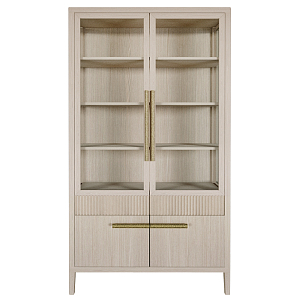 Витрина Primo со стеклянными фасадами и буфетом шпон Светлый дуб