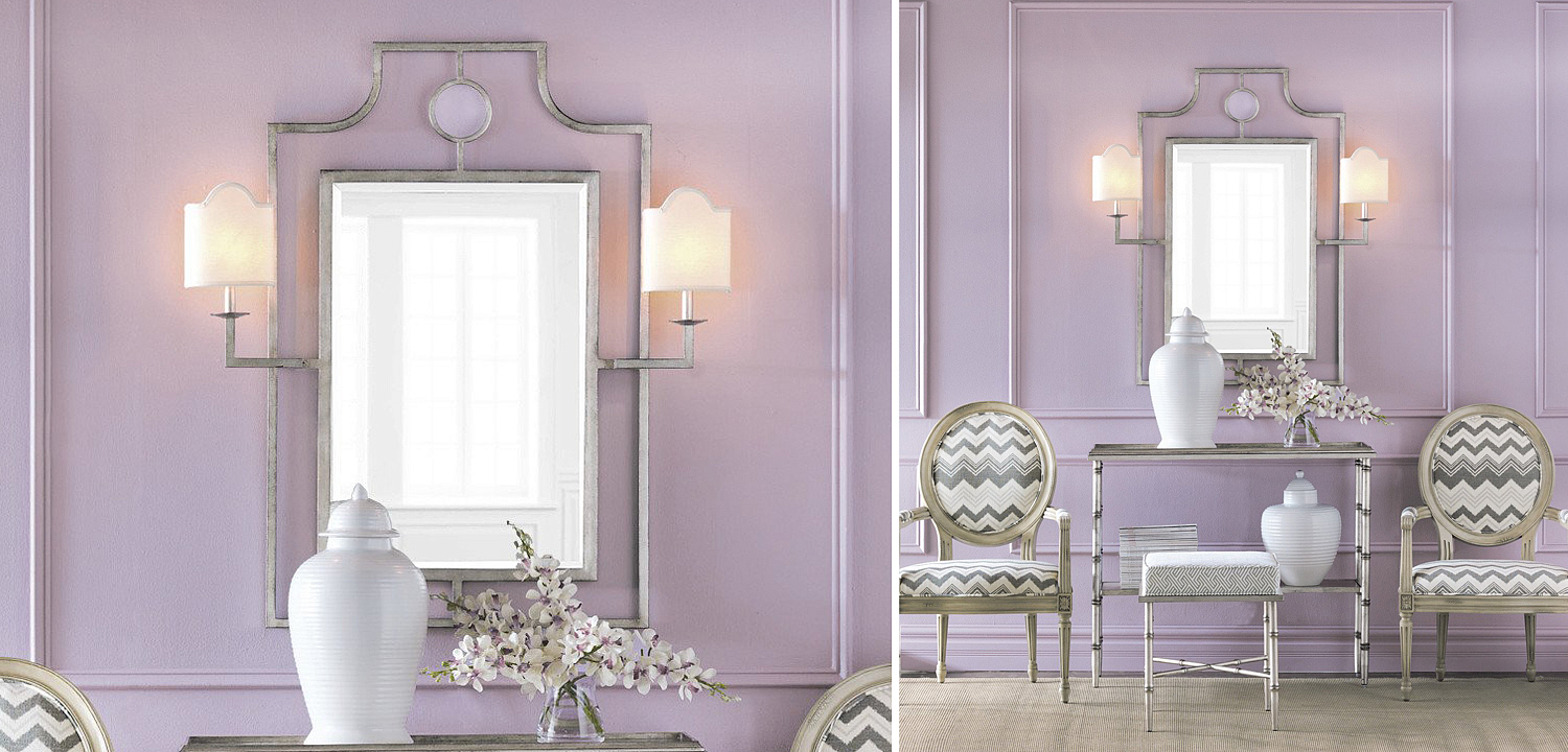 Зеркало с бра Mirror with Sconces Dairile Silver Зеркало с бра Mirror with Sconces Dairile Silver - Loft-Concept в Липецке