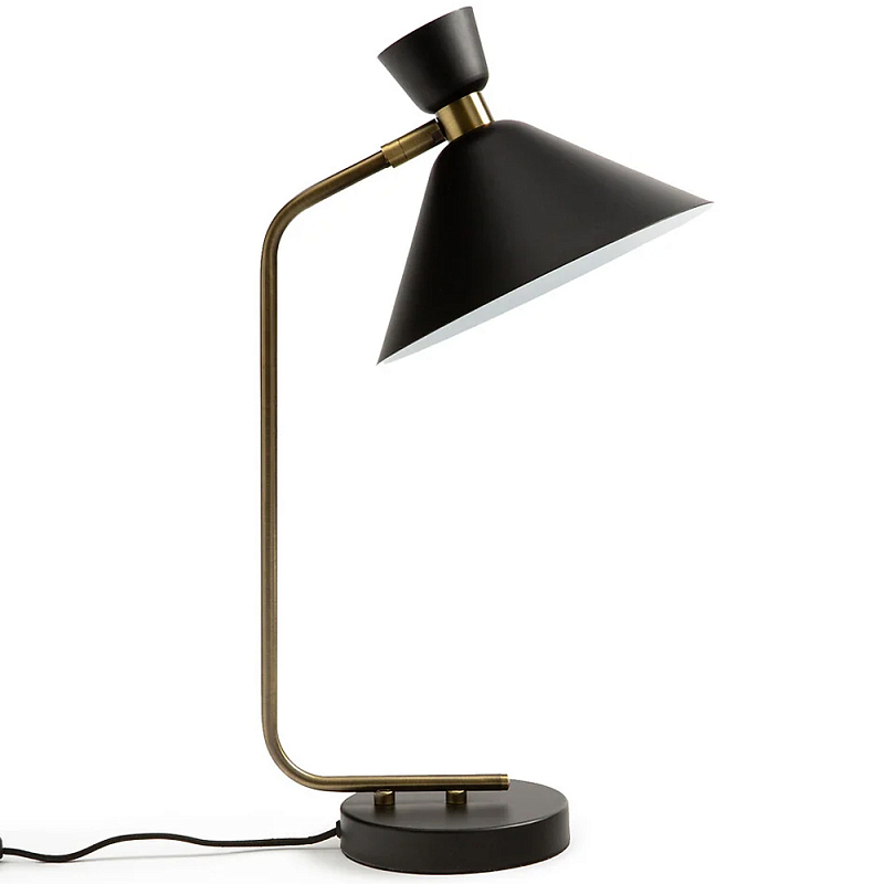Настольная лампа с поворотным плафоном Davy Lamp Черный Винтажная латунь в Липецке | Loft Concept 