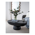 Столик кофейный черного цвета с овальной столешницей и круглым основанием Black Dalmen Table варинант исполнения - 2 | Loft Concept в Липецке