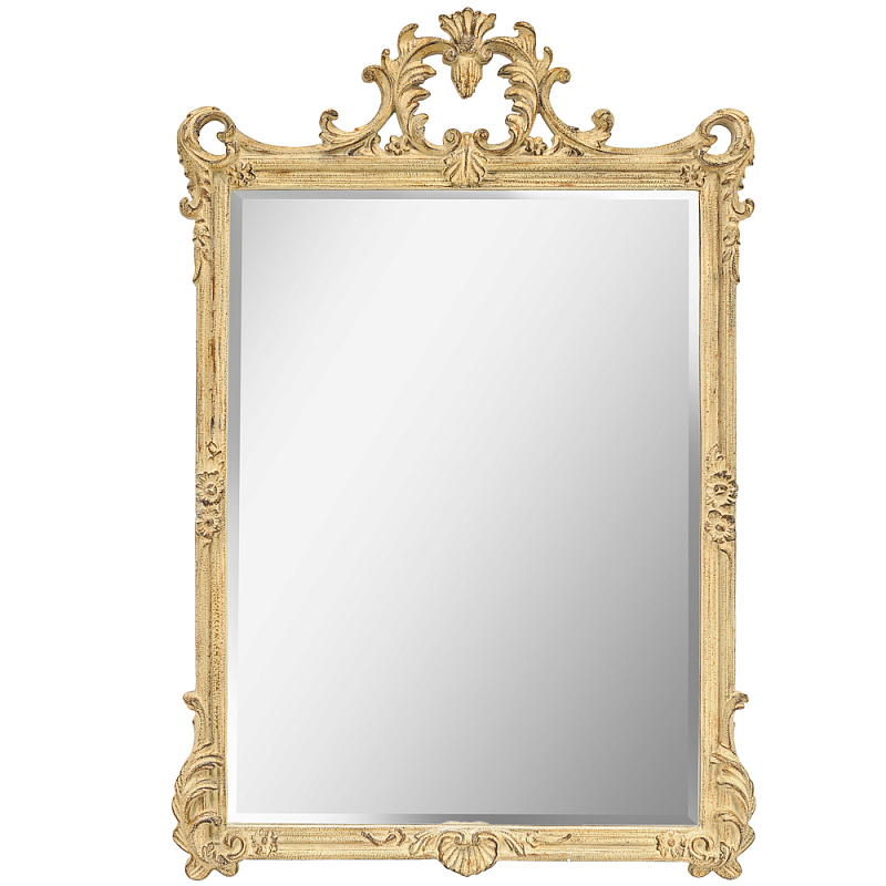 Зеркало настенное в раме бежевого цвета с эффектом старины Classic Ornament Mirror Бежевый Зеркало Зеркало настенное в раме бежевого цвета с эффектом старины Classic Ornament Mirror Бежевый Зеркало в Липецке | Loft Concept