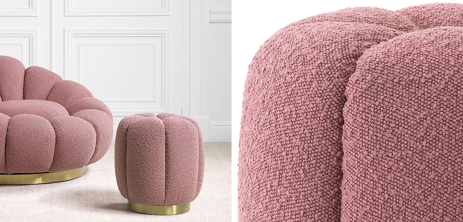 Пуф Eichholtz Stool Orchanic Boucle Rose Пуф Eichholtz Stool Orchanic Boucle Rose - Loft-Concept в Липецке