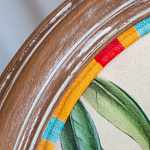 Стул бежевый в разноцветную полоску из натурального бука с изображением птиц и цветов Blooming Yellow Birds Colorful Stripes Chair варинант исполнения - 6 | Loft Concept в Липецке