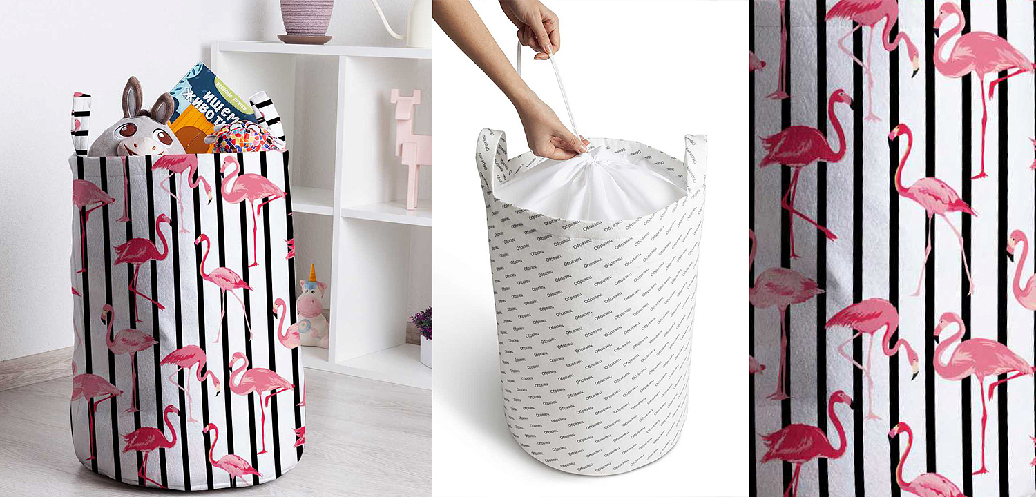 Корзина Flamingo Stripes Basket Корзина Flamingo Stripes Basket - Loft-Concept в Липецке