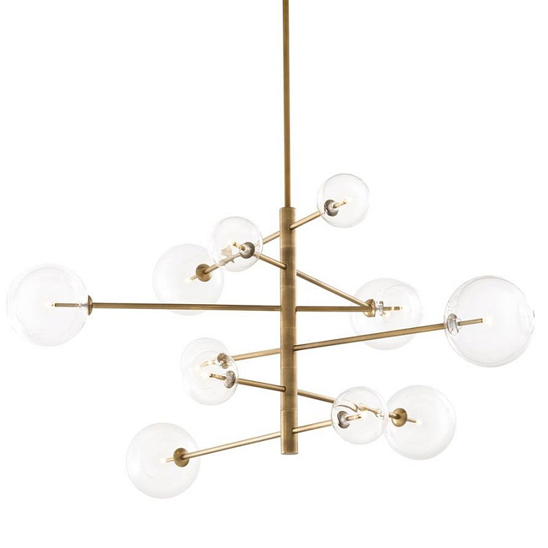 Люстра Chandelier Argento L Латунь Античная полированная Прозрачное Стекло Люстра Chandelier Argento L Латунь Античная полированная Прозрачное Стекло в Липецке | Loft Concept