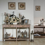 Деревянная консоль из массива дерева с двумя ящиками Oak Margery Provence Console Table варинант исполнения - 2 | Loft Concept в Липецке