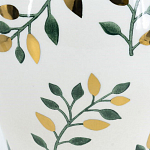 Ваза белая с крышкой с рисунком зеленых и золотых листьев 48 см Chinoiserie Ceramics варинант исполнения - 2 | Loft Concept в Липецке