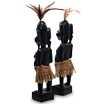 Комплект из 2-х деревянных статуэток Asmat Statuettes Black варинант исполнения - 2 | Loft Concept в Липецке