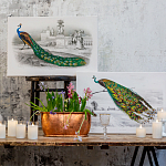 Постер на холсте с изображением павлина на ветке Majestic Peacock on a Tree Poster варинант исполнения - 3 | Loft Concept в Липецке