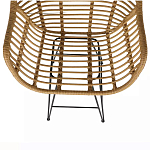 Стул барный с ротанговым плетением Half Bar Chair with Wicker с подлокотниками варинант исполнения - 7 | Loft Concept в Липецке