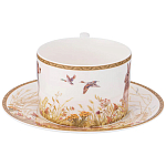 Чайная пара из фарфора с изображением собаки и зайцев 300 мл Hunting Porcelain Collection 2 варинант исполнения - 2 | Loft Concept в Липецке