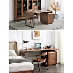 Стол рабочий округлой формы с 3-мя ящиками  Working Moonnut Table варинант исполнения - 2 | Loft Concept в Липецке