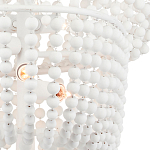 Люстра белая в форме спирали с декором из круглых деревянных бусин White Wooden Beads варинант исполнения - 1 | Loft Concept в Липецке