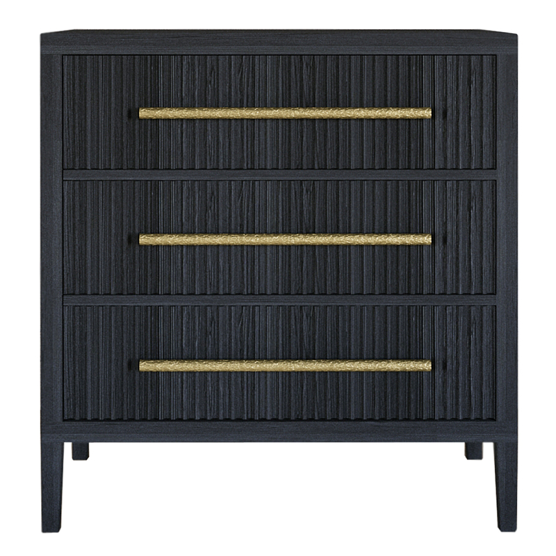 Комод Primo с 3 выдвижными ящиками Черный дуб Черный в Липецке | Loft Concept 