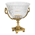 Чаша из рельефного стекла прозрачного цвета на бронзовой подставке Eden Garden варинант исполнения - 1 | Loft Concept в Липецке