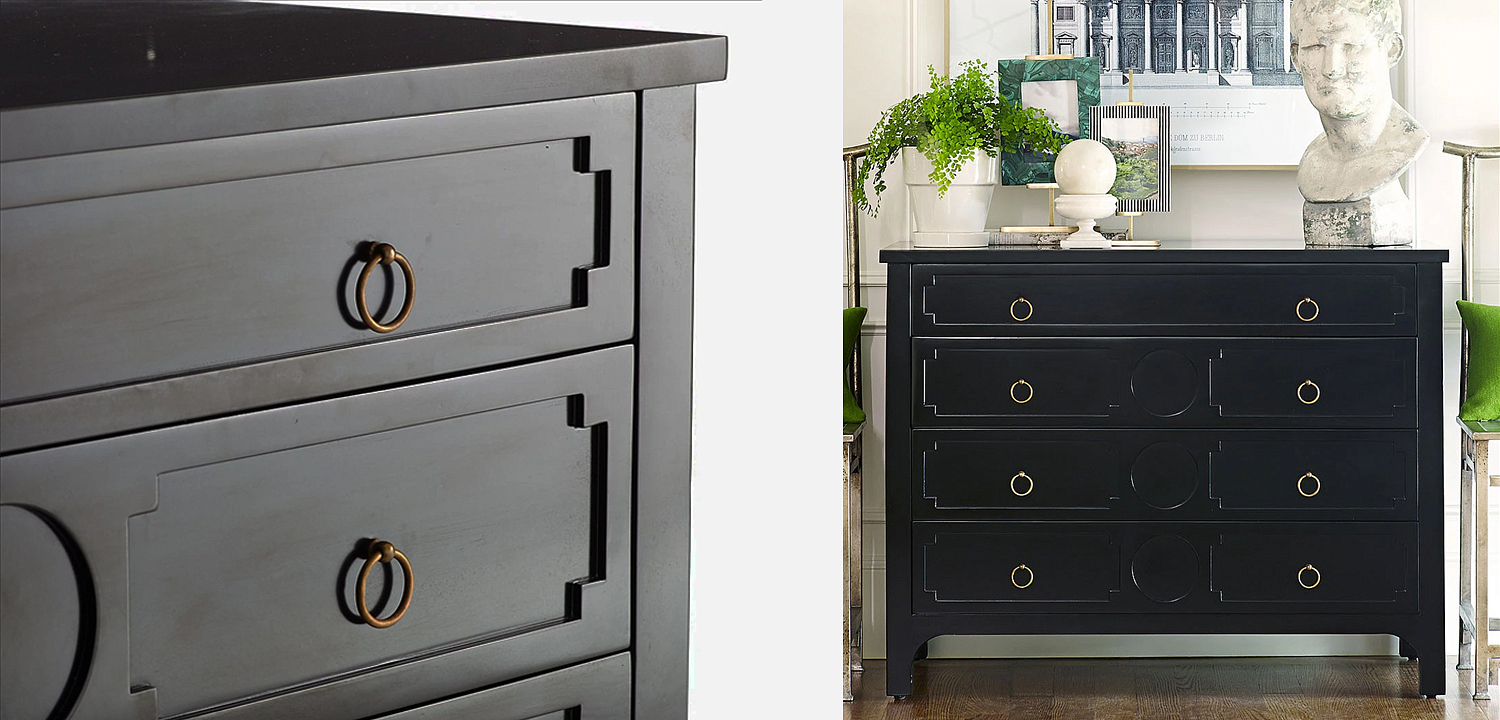 Комод с 4-мя ящиками Lawrence chest of drawers Black Черный Комод с 4-мя ящиками Lawrence chest of drawers Black Черный - Loft-Concept в Липецке