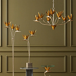 Люстра с плафонами в виде цветов Golden Bird of Paradise варинант исполнения - 5 | Loft Concept в Липецке