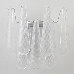 Бра с подвесками из рифленного стекла в форме капель на основании цвета хром Textured Glass варинант исполнения - 6 | Loft Concept в Липецке