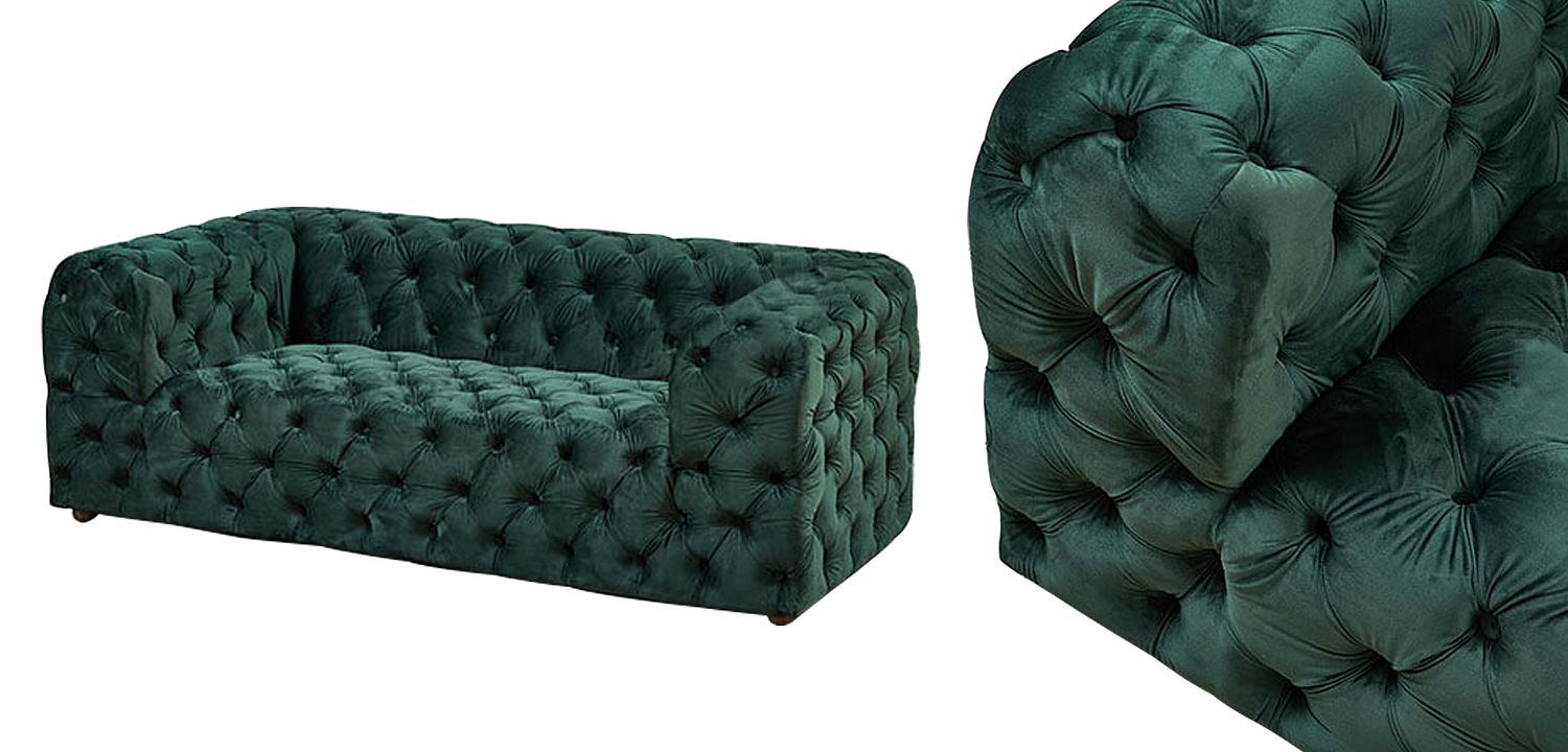 Диван Green Soho Tufted Sofa Зеленый Диван Green Soho Tufted Sofa Зеленый - Loft-Concept в Липецке