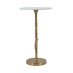 Столик с золотистым основанием в виде цветка и круглой мраморной столешницей Golden Snowdrop варинант исполнения - 3 | Loft Concept в Липецке