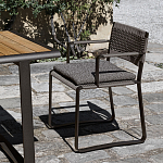 Дизайнерский стул с каркасом из металла с плетеными сиденьем и спинкой GREEN POINT Chair варинант исполнения - 6 | Loft Concept в Липецке