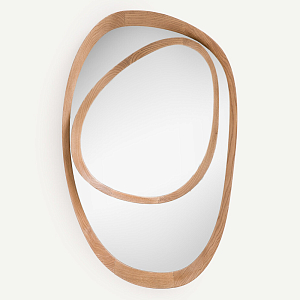 Ассиметричное зеркало в дубовой раме Infinity Symbol