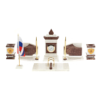 Настольный письменный набор из мрамора и лемезита с гербом и флагом России Marble Accessory варинант исполнения - 1 | Loft Concept в Липецке