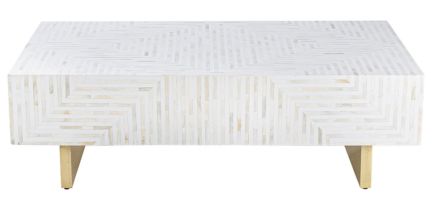 Журнальный стол Cream Indian Bone Inlay coffee table Журнальный стол Cream Indian Bone Inlay coffee table - Loft-Concept в Липецке