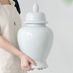 Ваза белая с крышкой однотонная Chinoiserie Ceramics варинант исполнения - 7 | Loft Concept в Липецке