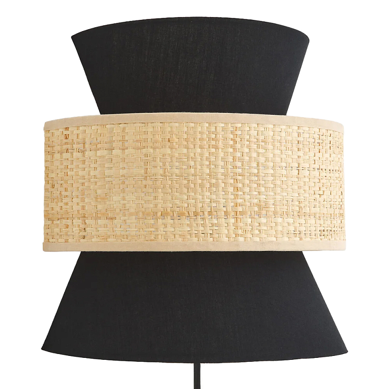 Бра с плетеным декором Bonnie Wicker Black Wall Lamp Черный Бежевый Бра с плетеным декором Bonnie Wicker Black Wall Lamp Черный Бежевый в Липецке | Loft Concept