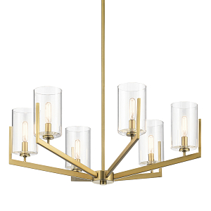 Люстра с 6-ю прозрачными цилиндрическими плафонами Kichler