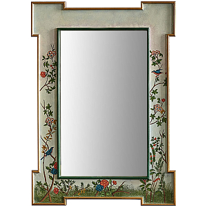 Зеркало в стиле Шинуазри ручная роспись Chinoiserie Garden White Mirror