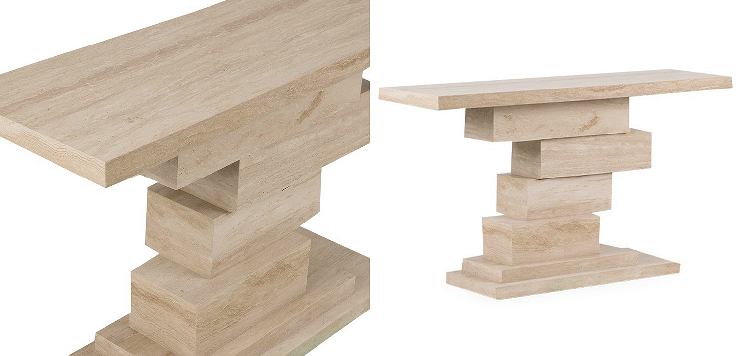 Консоль Taya Travertine Console Консоль Taya Travertine Console - Loft-Concept в Липецке