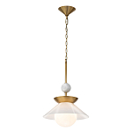 Подвесной светильник латунного цвета с конусовидным белым плафоном Quintiesse варинант исполнения - 3 | Loft Concept в Липецке