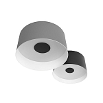 Потолочный светильник с 2-мя цилиндрическими абажурами серого и черного цвета Urban Dome варинант исполнения - 5 | Loft Concept в Липецке