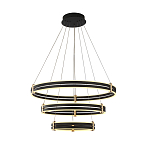 Люстра светодиодная с 3-мя плафонами в форме колец из акрила и алюминия с пультом для регулировки света Ring Horizontal Anthracite варинант исполнения - 7 | Loft Concept в Липецке