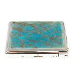 Портсигар на 20 сигарет с газовой зажигалкой из натурального камня Апатит Голубой Stone Cigarettes Cases варинант исполнения - 2 | Loft Concept в Липецке