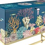 Буфет ручная роспись в морском стиле Cabinet Fondo Marino  варинант исполнения - 4 | Loft Concept в Липецке