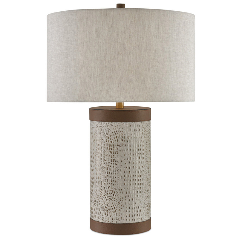 Настольная лампа с тканевым абажуром и основанием из кожи Leather Column ivory ( слоновая кость ) Коричневый Настольная лампа с тканевым абажуром и основанием из кожи Leather Column ivory ( слоновая кость ) Коричневый в Липецке | Loft Concept