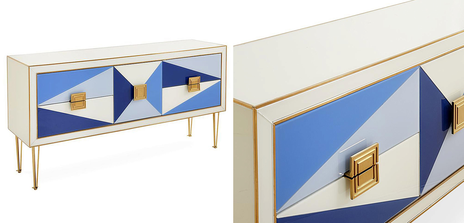 Комод JONATHAN ADLER HARLEQUIN CREDENZA - BLUE Комод JONATHAN ADLER HARLEQUIN CREDENZA - BLUE - Loft-Concept в Липецке
