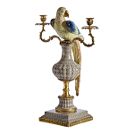 Подсвечникв образе попугая из фарфора с бронзовыми элементами Eden Garden варинант исполнения - 4 | Loft Concept в Липецке