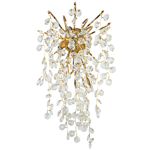 Бра с хрустальными подвесками на металлических ветках Fairytree Light Gold Wall Lamp