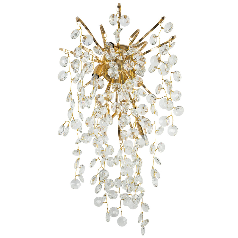 Бра с хрустальными подвесками на металлических ветках Fairytree Light Gold Wall Lamp Золотой Прозрачный Бра с хрустальными подвесками на металлических ветках Fairytree Light Gold Wall Lamp Золотой Прозрачный в Липецке | Loft Concept